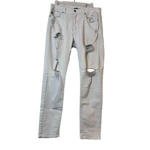 KanCan Distressed Super Skinny Jeans White Size 30